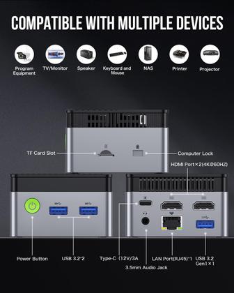 Mini PC GMKtec NucBox G5 Intel Alder Lake N97 de 12ª geração