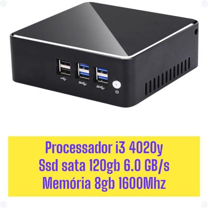 Mini Pc Potente i3 SSD 120gb 8gb de Ram Intel Bvolt Bluecase - DM