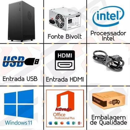 Imagem de Mini Pc slim Intel Core I5 10500 10ª geração ram 16gb ddr4 ssd 240gb NVME WIN11 PRO