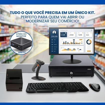 Imagem de MINI PC TOB I5-5200U COM 8GB DE MEMÓRIA SSD 120GB + Monitor 19” Leitor de Código de Barras Gaveta de Dinheiro e Impressora de Cupom + TECLADO + MOUSE