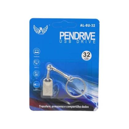 Imagem de Mini Pen Drive 32GB Altomex USB 2.0 Prateado Tipo Chaveiro