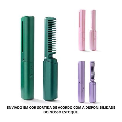 Imagem de Mini Pente Alisador de Cabelos Portatil S Fio Recarregavel