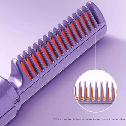 Imagem de Mini Pente Alisador de Cabelos Portatil S Fio Recarregavel