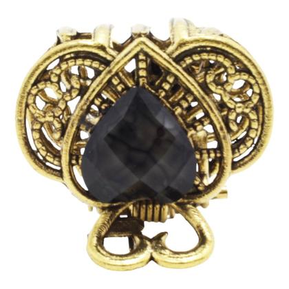 Imagem de Mini Piranha Metal Dourado Ouro Com Pedra Colorido De Coração Resistente Predendores Presilha De Cabelo E Penteados