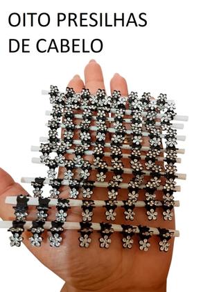 Imagem de Mini piranha presilha de cabelo infantil de brilho com 8