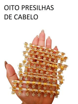 Imagem de Mini piranha presilha de cabelo infantil de brilho com 8