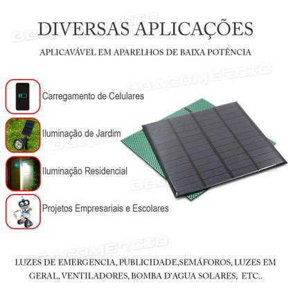 Imagem de Mini Placa Painel Solar Fotovoltaica 12V 3w 250mA 145x145mm