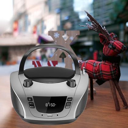 Imagem de Mini Player de CD Portátil LONPOO com Bluetooth e USB - Design Moderno