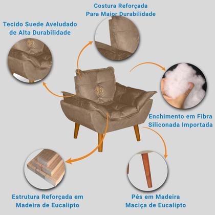 Imagem de Mini Poltrona Infantil Opalinha Estofada com Pés Palito  Conforto e Estilo para Crianças