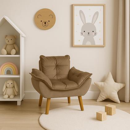 Imagem de Mini Poltrona Infantil Opalinha Estofada com Pés Palito  Conforto e Estilo para Crianças