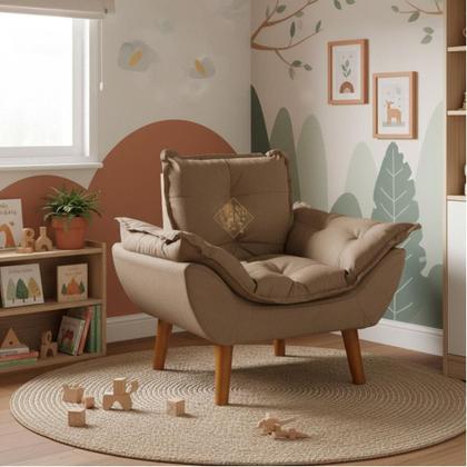 Imagem de Mini Poltrona Infantil Opalinha Estofada com Pés Palito  Conforto e Estilo para Crianças