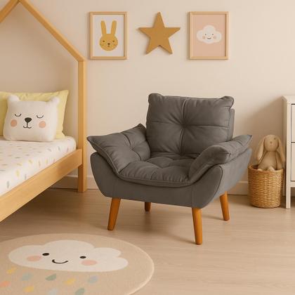 Imagem de Mini Poltrona Infantil Opalinha Estofada com Pés Palito  Conforto e Estilo para Crianças