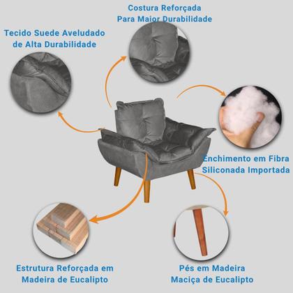 Imagem de Mini Poltrona Infantil Opalinha Estofada com Pés Palito  Conforto e Estilo para Crianças