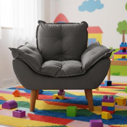Imagem de Mini Poltrona Infantil Opalinha Estofada com Pés Palito  Conforto e Estilo para Crianças