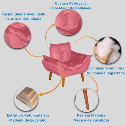 Imagem de Mini Poltrona Infantil Opalinha Estofada com Pés Palito  Conforto e Estilo para Crianças