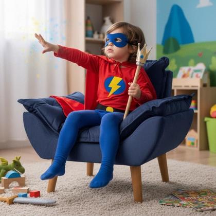 Imagem de Mini Poltrona Infantil Opalinha Estofada com Pés Palito  Conforto e Estilo para Crianças