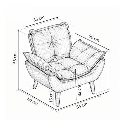Imagem de Mini Poltrona Infantil Opalinha Estofada com Pés Palito  Conforto e Estilo para Crianças