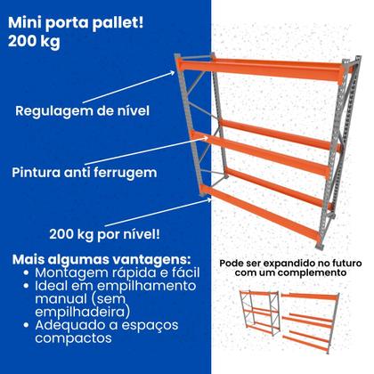 Imagem de Mini Porta Pallet Inicial 200 Kg Nivel Conjunto palete