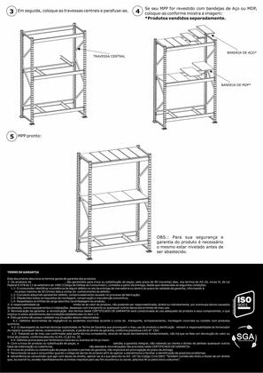 Imagem de Mini Porta Pallet Inicial 500KG Com 3 Longarinas 2,00 X 1,80 X 0,80 Sem Bandeja - ULTRA Móveis