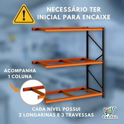 Mini Porta Pallet MPP500 1 Continuação 200x180x80 3N Com Bandejas De ...