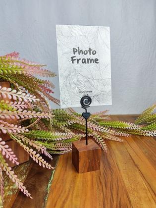 Imagem de Mini Porta Retrato Espiral Madeira e Plástico Lembrancinha