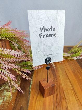 Imagem de Mini Porta Retrato Espiral Madeira e Plástico Lembrancinha