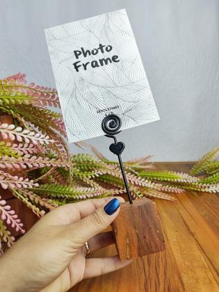 Imagem de Mini Porta Retrato Espiral Madeira e Plástico Lembrancinha