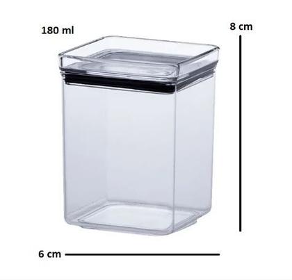 Imagem de Mini Pote Hermético Organizador Quadrado Lumini 180ML