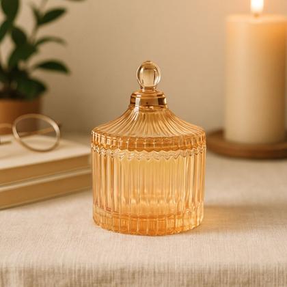 Imagem de Mini Potiche Bohemia De Vidro Decoração Suporte Vela 9cm