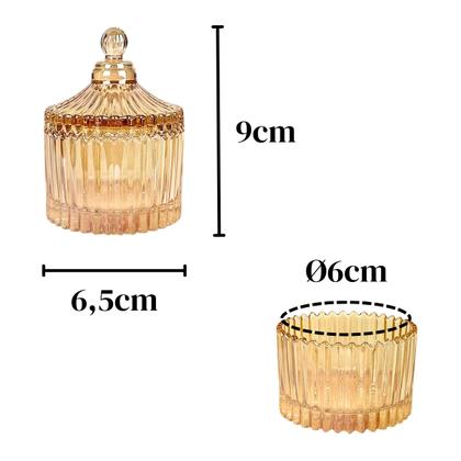 Imagem de Mini Potiche Bohemia De Vidro Decoração Suporte Vela 9cm
