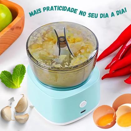 Imagem de Mini Processador 3 Laminas Elétrico Alho S/fio Alimentos Usb