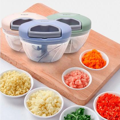 Imagem de Mini Processador  3 Lâminas Triturador De Comida Alho Cebola Tempero Manual 500ml - B-Max