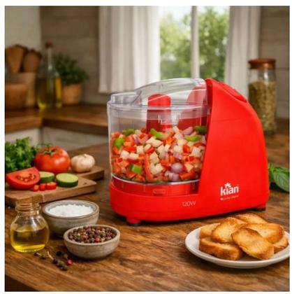 Imagem de Mini Processador 500ml Lâminas Inox vermelho 120w Kian 127V
