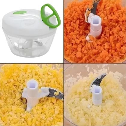 Imagem de Mini Processador Alimentos Manual Triturador Com 3 Lâminas