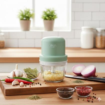 Imagem de Mini Processador Alimentos Moedor Elétrico Alho Sem Fio Recarregável