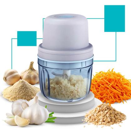 Imagem de Mini Processador Alimentos Moedor Elétrico Alho Sem Fio Recarregável