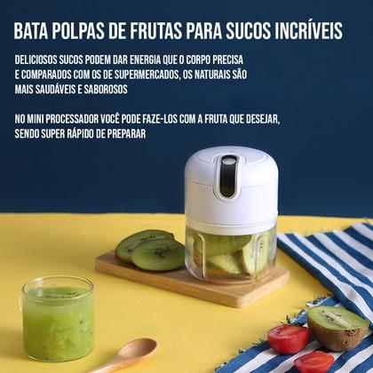 Imagem de Mini Processador Alimentos Triturador Elétrico Sem Fio 250ml Usb Regarregável