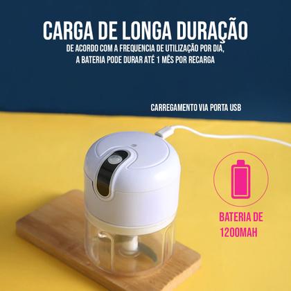 Imagem de Mini Processador Alimentos Triturador Elétrico Sem Fio 250ml Usb Regarregável