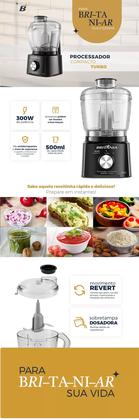 Imagem de Mini Processador de Alimentos 5X1 300W Britania Black 127V