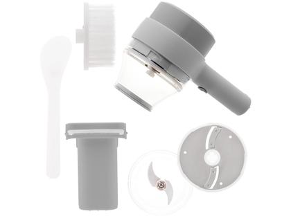 Imagem de Mini Processador de Alimentos Muntifuncional USB Cinza 19cm x 8,5cm x 13cm Rojemac