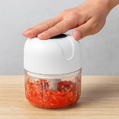 Imagem de Mini Processador Elétrico Com Lâminas Inox 250ml Carregamento USB