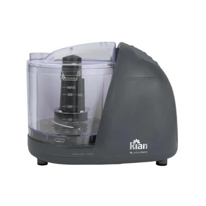 Imagem de Mini Processador Kian MPR-100 Cinza 120W 500ml Lâminas Duplas em Aço Inox e Tampa Dosadora 220V