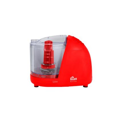 Imagem de Mini Processador Kian MPR-100 Vermelho 120W 500ml Lâminas Duplas em Aço Inox e Tampa Dosadora 127V
