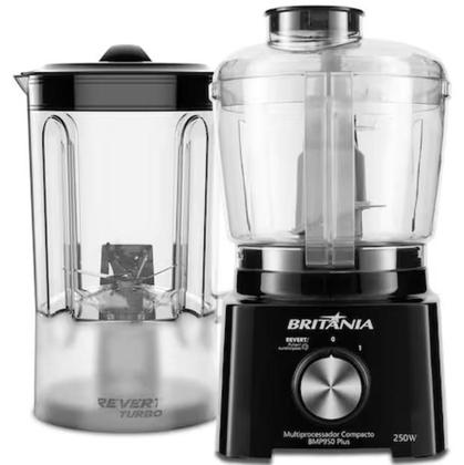 Imagem de Mini processador liquidificador britania 300w preto 127v