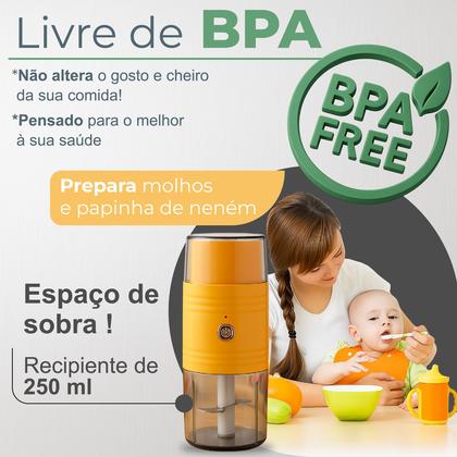 Imagem de Mini Processador Moedor Elétrico Recarregável Triturador De Alho Sem Fio USB 2 Em 1