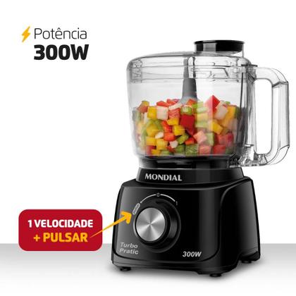 Imagem de Mini Processador Mondial Turbo Pratic 127v 500mL Preto MP-16-B
