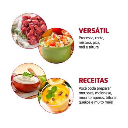 Imagem de Mini Processador Mondial Turbo Pratic 127v 500mL Preto MP-16-B