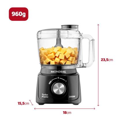Imagem de Mini Processador Mondial Turbo Pratic 127v 500mL Preto MP-16-B
