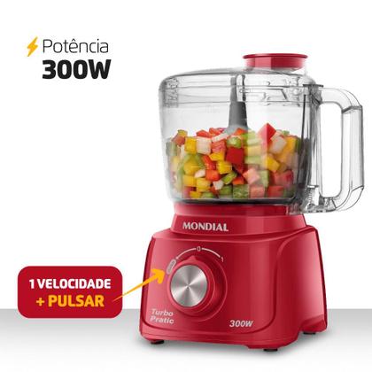 Imagem de Mini Processador Mondial Turbo Pratic 300W Vermelho 220V - MP-16-R