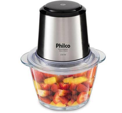 Imagem de Mini Processador Philco Inox Vidro PPS01I 1.2L 350W 127V 